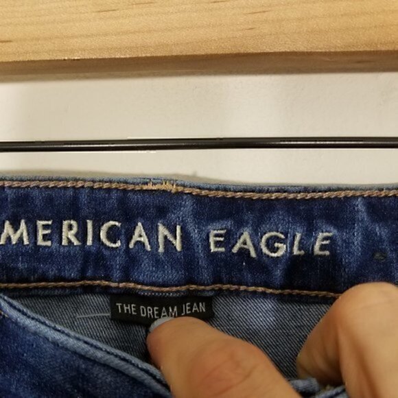 American Eagle Super Hi-Rise Jegging The Dream Jeans Distressed Size 0 - Picture 4 of 8